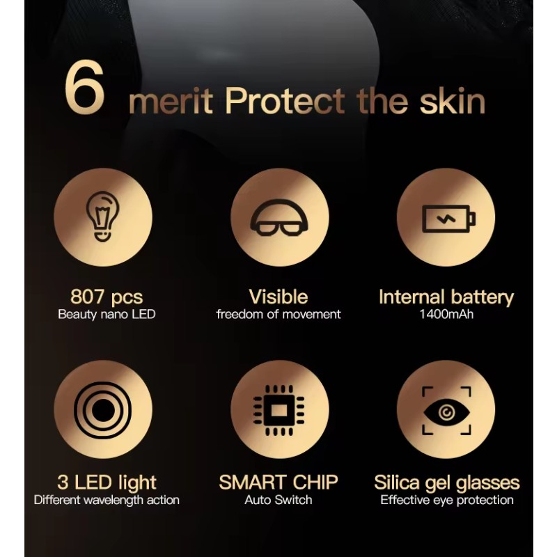 LED Face Mask Facial Treatment 3 Color LED Photodynamic Brighten Beauty Device Whitening and Rejuvenating Skin Care