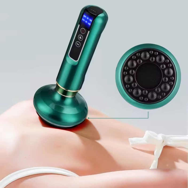 Cupping Gua Sha Silicone Massage One Button Pressure Relief Heating Smart Electric  Vaccum Therapy Massager Machine