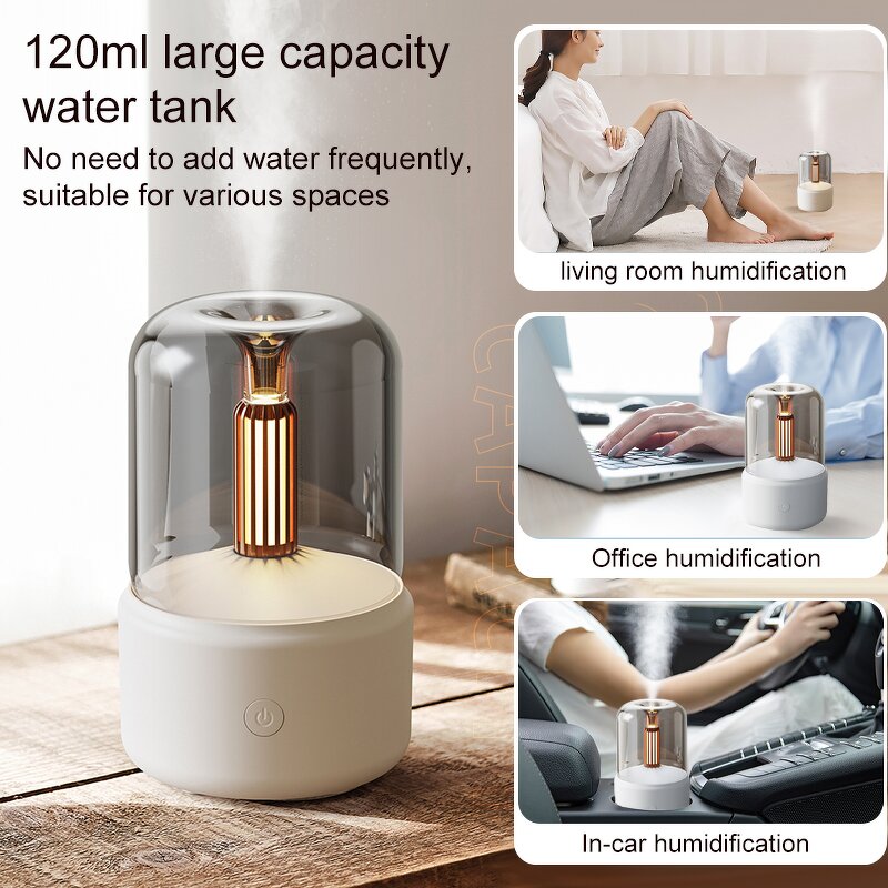 Essential Oil Diffuser Manufacturer - Candlelight 120ml Cool Mist Maker LED Light