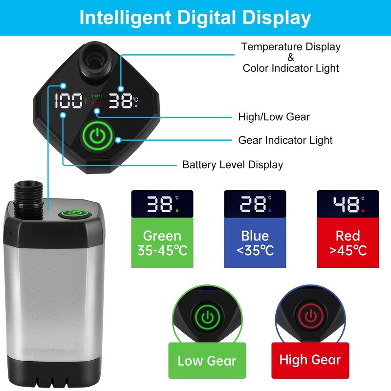 Camping Shower Manufacturer - Portable 20L 6000mAh Rechargeable Electric Pump