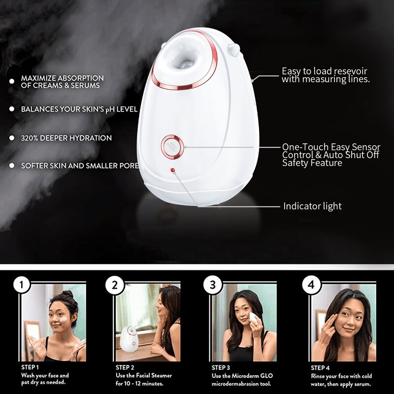 Facial Steamer Supplier - 2 in 1 Warm Home Electric Skin Deep Cleaner