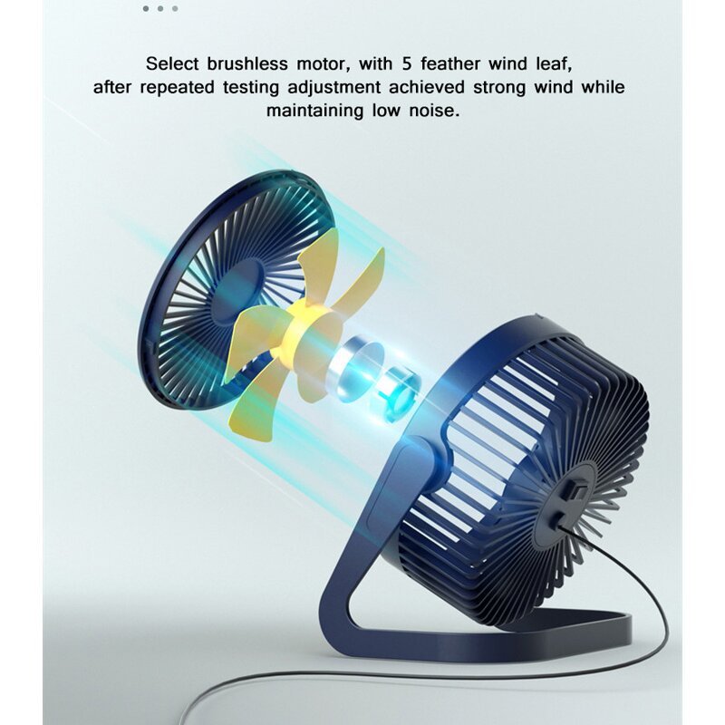 USB Desk Fan Manufacturer - 5" Mini Plug-In Silent Office Electric Fan
