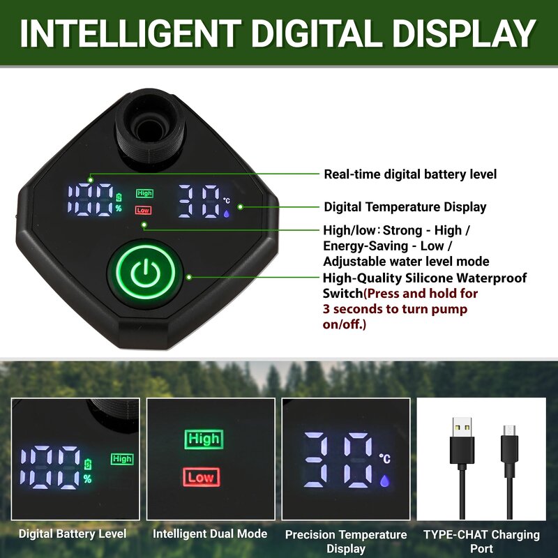 Camping Shower Manufacturer - Portable 20L 6000mAh Rechargeable Electric Pump