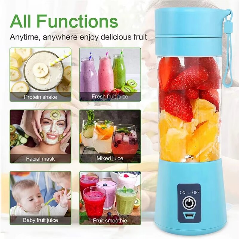Mini Fruit Juicer Manufacturer - Portable 150W Stainless Steel USB Rechargeable