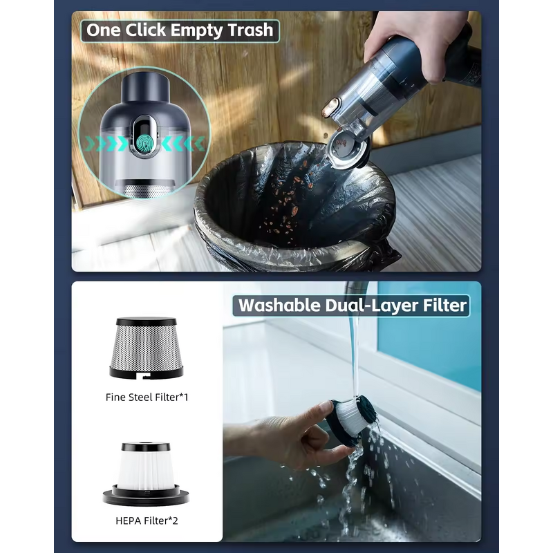 Cordless Vacuum Cleaner Supplier - Wholesale 2-in-1 Blow & Suck Handheld Mini