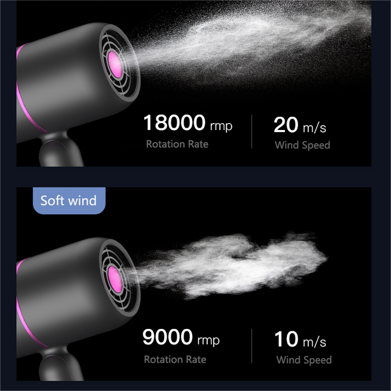 Hair Blow Dryer Manufacturer - 2000W High Speed Portable Foldable Ionic Kit