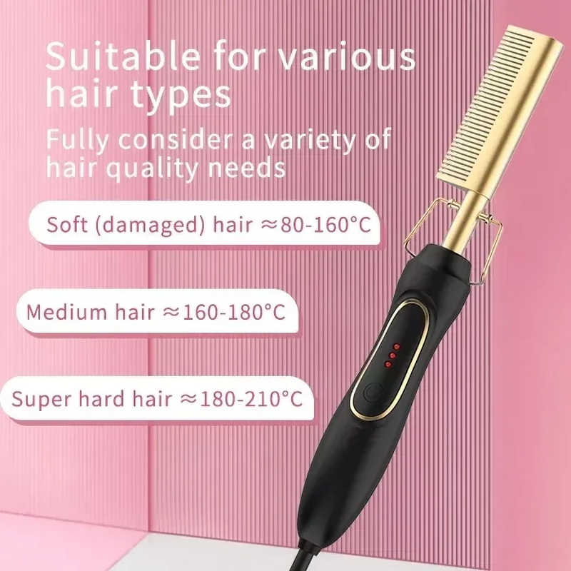 Hair Straightener Factory - 210 Degrees Flat Iron Heated Hotcomb Fast