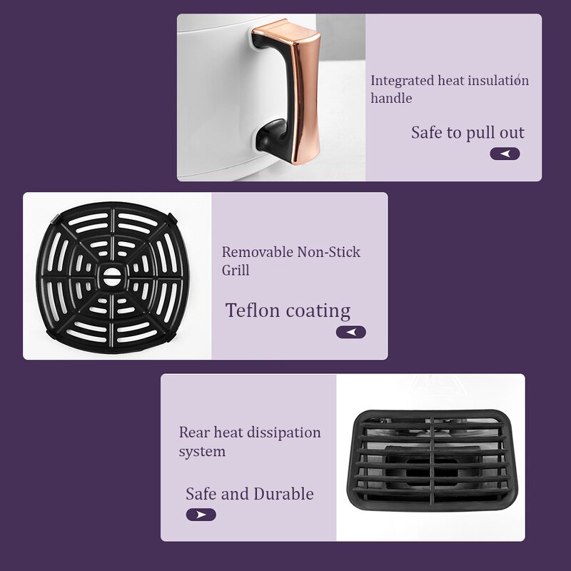 Air Fryer Manufacturer - 4.1-5L Smart 6 in 1 Digital Touch Non-stick