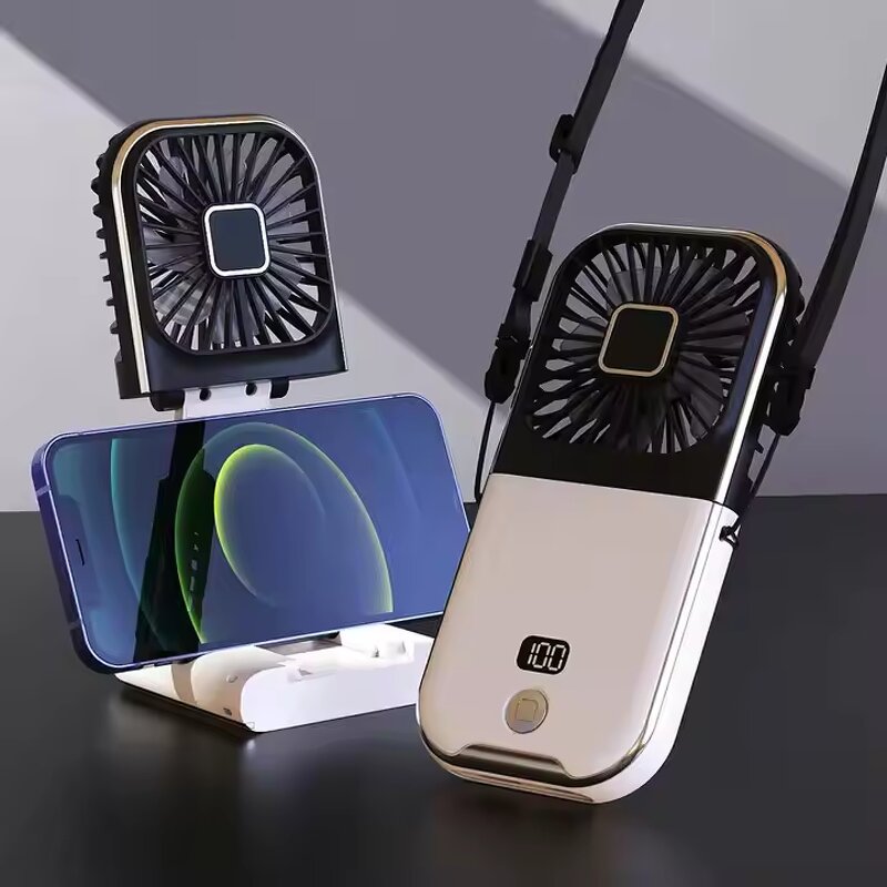 Hanging Neck Fan Factory - USB Charging 3000mAh Foldable Three-Speed