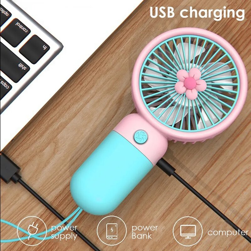 Summer Fan Factory - Rechargeable Portable Standing Mobile Handheld Cute