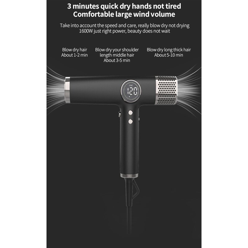 Professional Hair Dryer Manufacturer - AC Display Screen Flat Nozzle Dual Motor