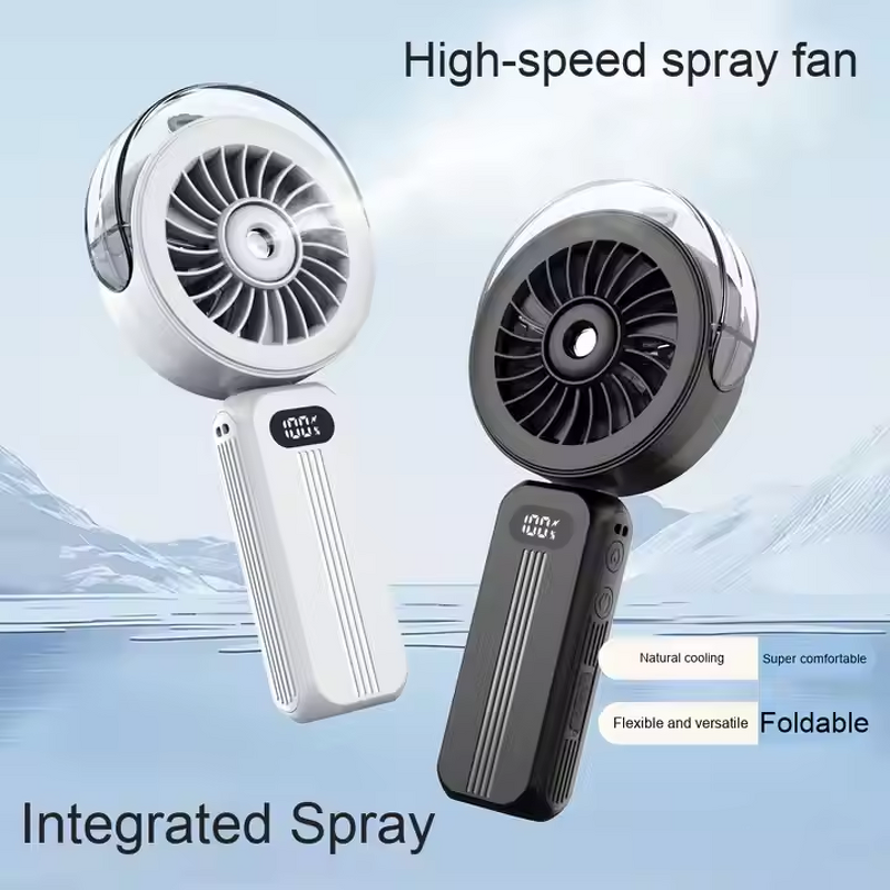 Water Mist Fan Supplier - Portable Rechargeable Folding USB High-Speed