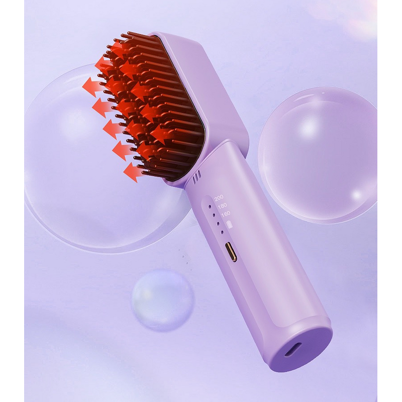 USB Hair Straightener Supplier - Portable Flat Brush Anti-burn Wireless