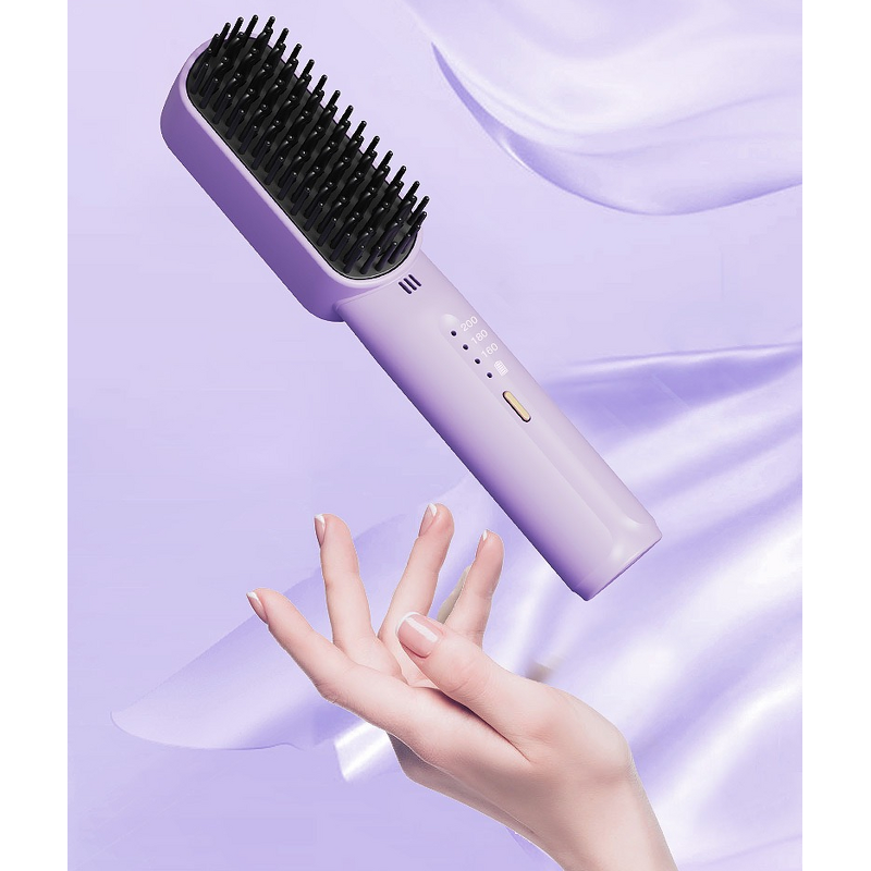 USB Hair Straightener Supplier - Portable Flat Brush Anti-burn Wireless