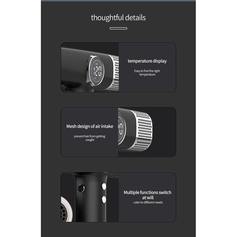 Professional Hair Dryer Manufacturer - AC Display Screen Flat Nozzle Dual Motor