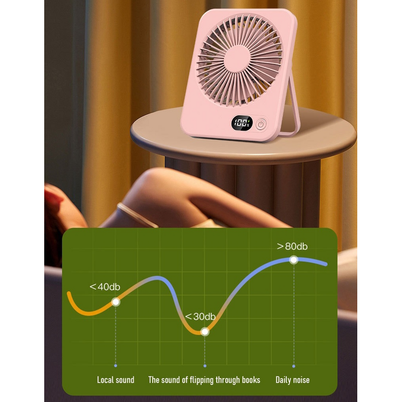 Table Fan Factory - Rechargeable Portable 180 Degree Tilt Folding Desk