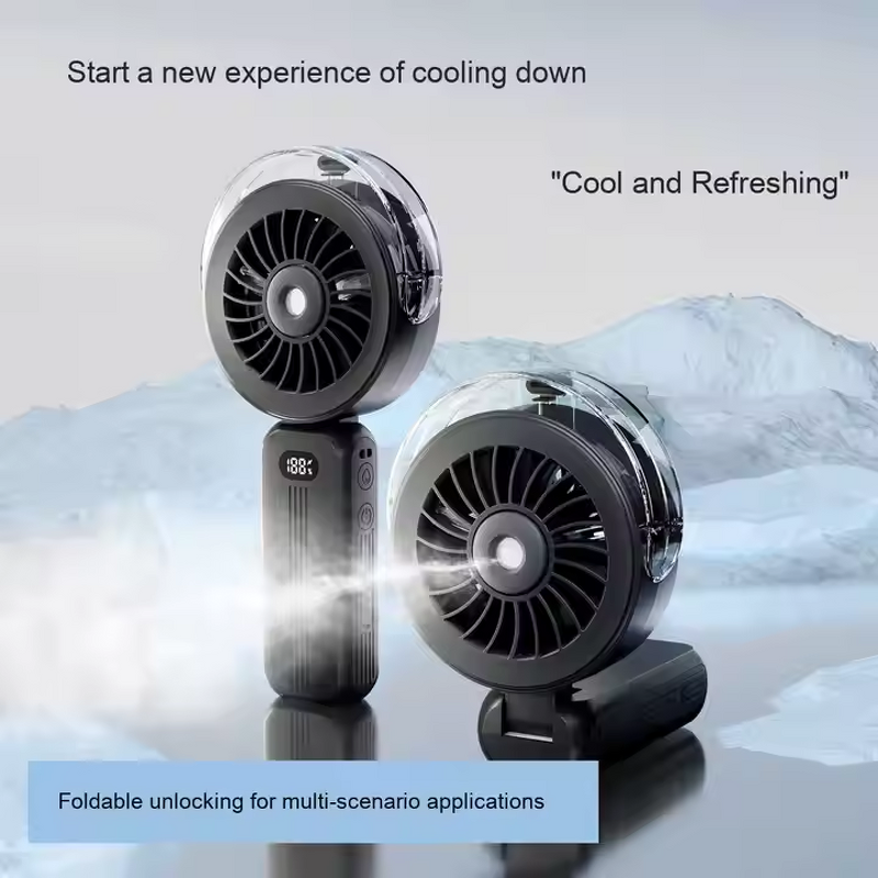Water Mist Fan Supplier - Portable Rechargeable Folding USB High-Speed