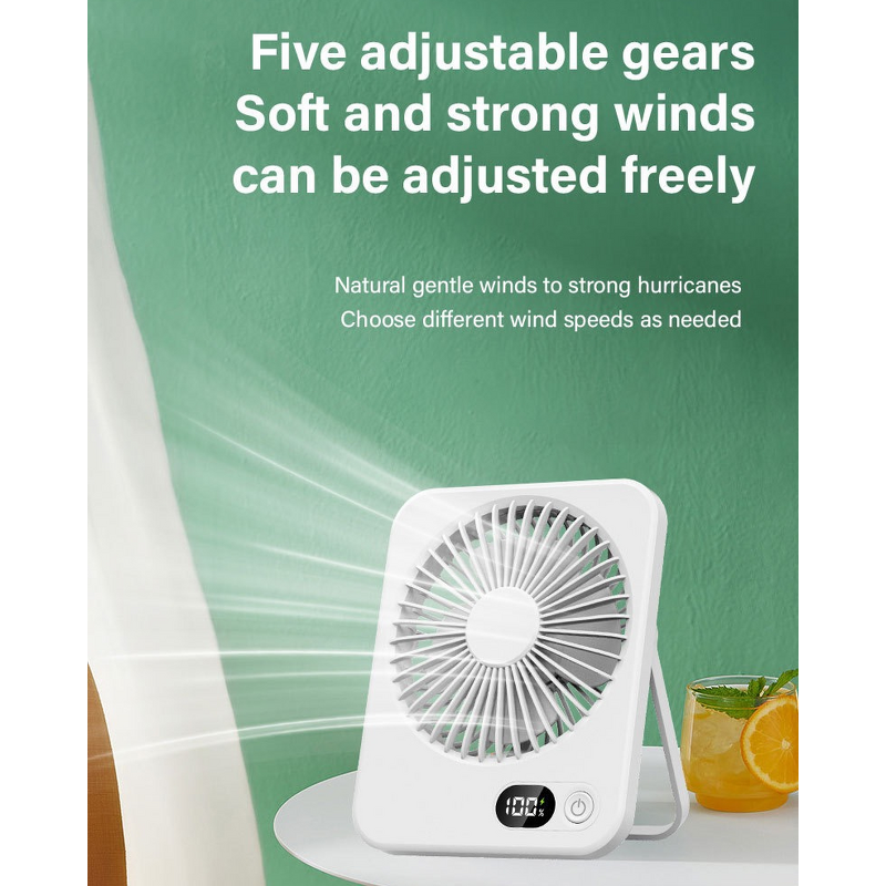 Table Fan Factory - Rechargeable Portable 180 Degree Tilt Folding Desk