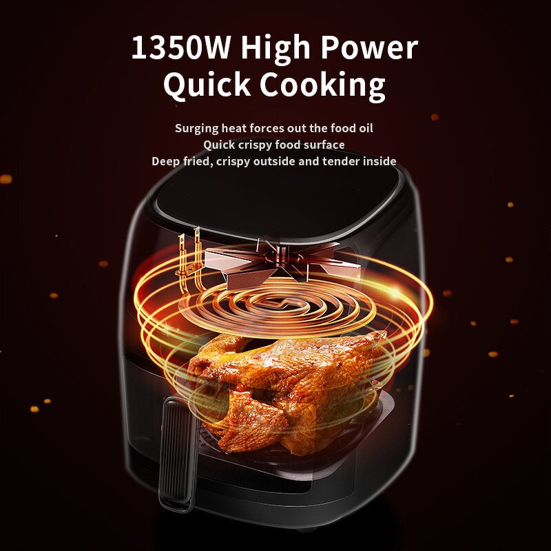 Touch Screen Air Fryer Factory - 8L Glass Sliver Crest Visual Multifunctional
