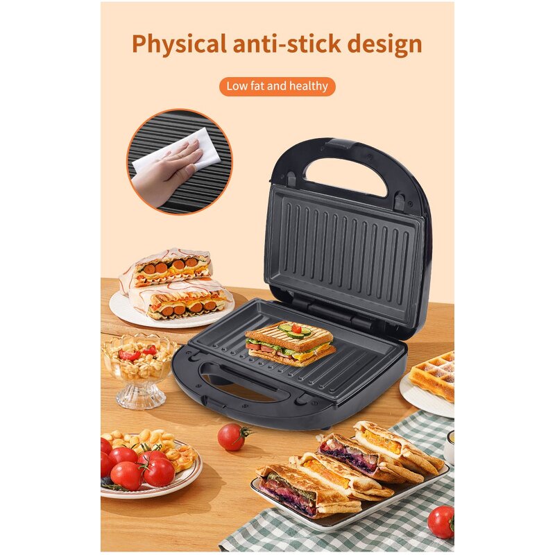 Waffle Maker Factory - Stainless Steel 6 in 1 Electric Grill Sandwich Maker