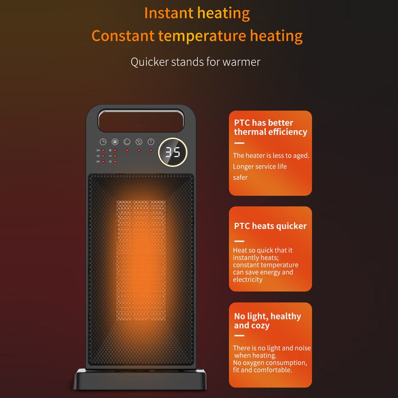 Ceramic Heater Manufacturer - Portable Home Room Remote Control Touch Panel