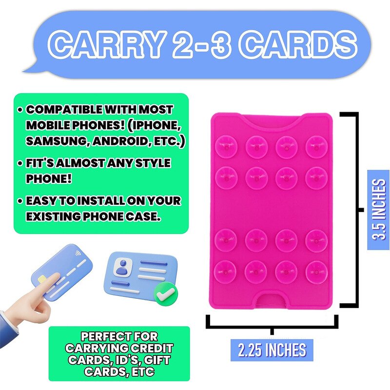 Suction Cup Card Holder Manufacturer - Universal Square Mount Phone Card Case