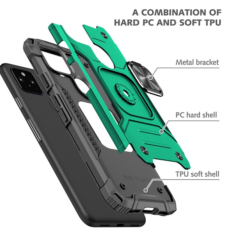 360 Rotation Case Factory - PC TPU Magnetic Kickstand for Google Pixel 7 8