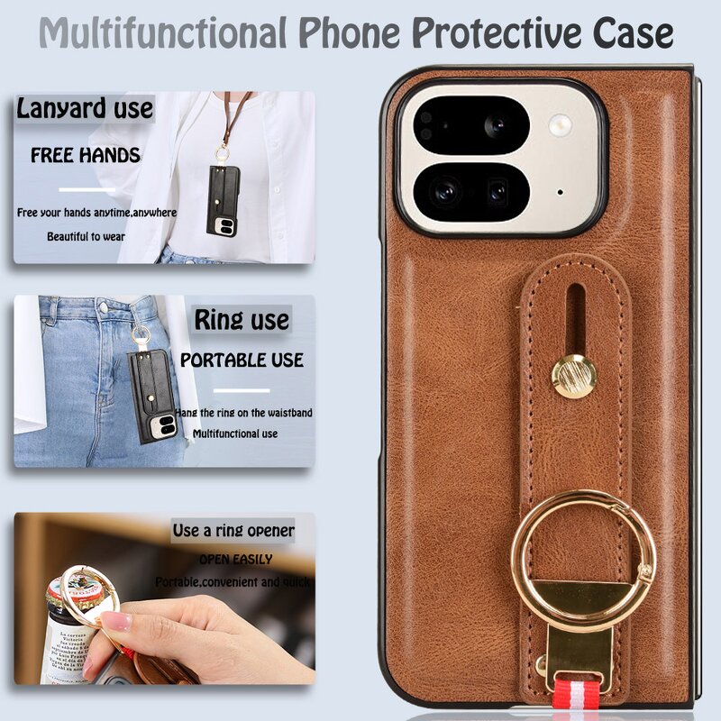 Ring Stand Phone Case Manufacturer - PU+PC Shockproof Wallet for Pixel Pro Fold
