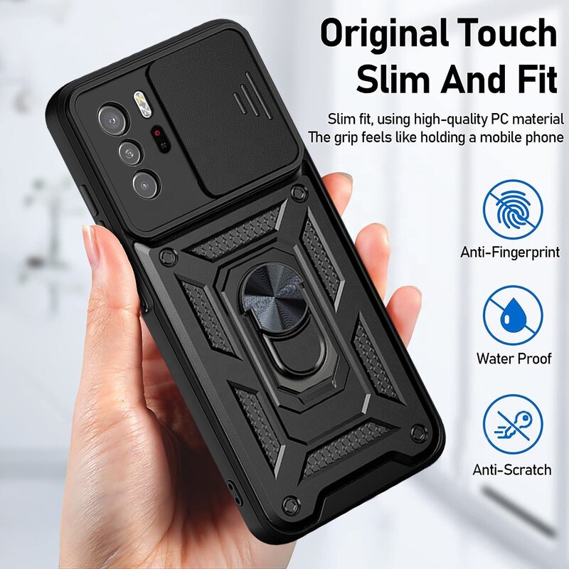 Shockproof Back Cover Factory - Three in One Luxury Magnetic Kickstand for Redmi