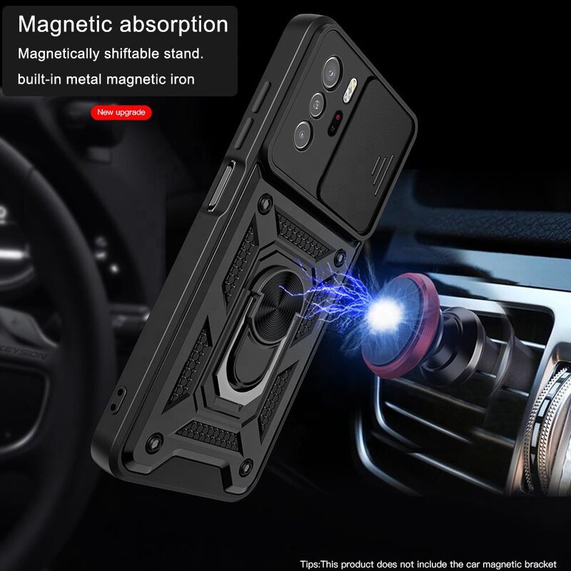 Shockproof Back Cover Factory - Three in One Luxury Magnetic Kickstand for Redmi