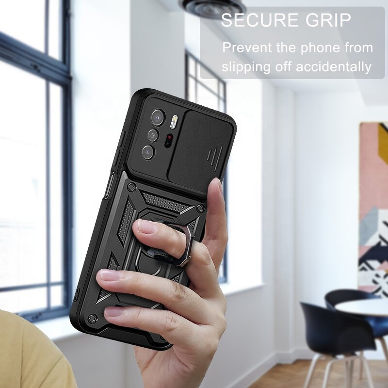 Shockproof Back Cover Factory - Three in One Luxury Magnetic Kickstand for Redmi