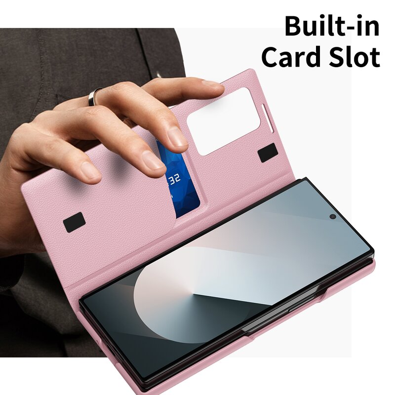 Wallet Phone Case Supplier - Intelligent Window Leather for Galaxy Z Fold