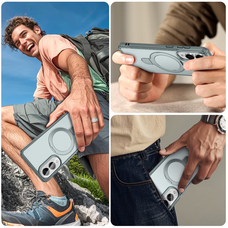 Phone Case Manufacturer - Saiboro TPU+PC Hybrid Magnetic Stand Wireless Guangzhou