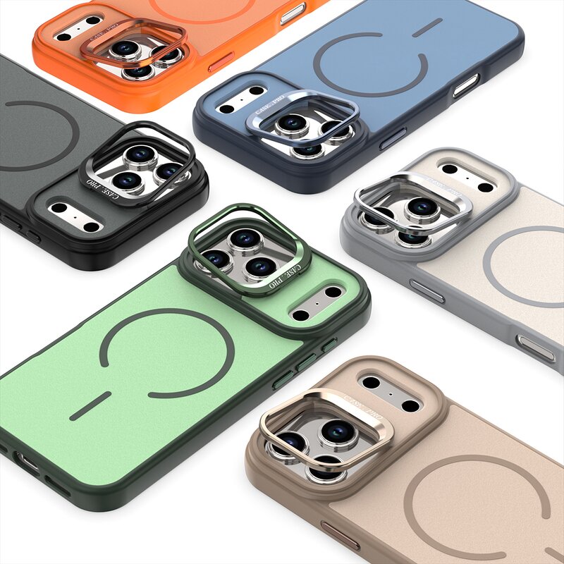 Magnetic Phone Case Factory - PC TPU Hybrid Matte Lens Protective Bracket