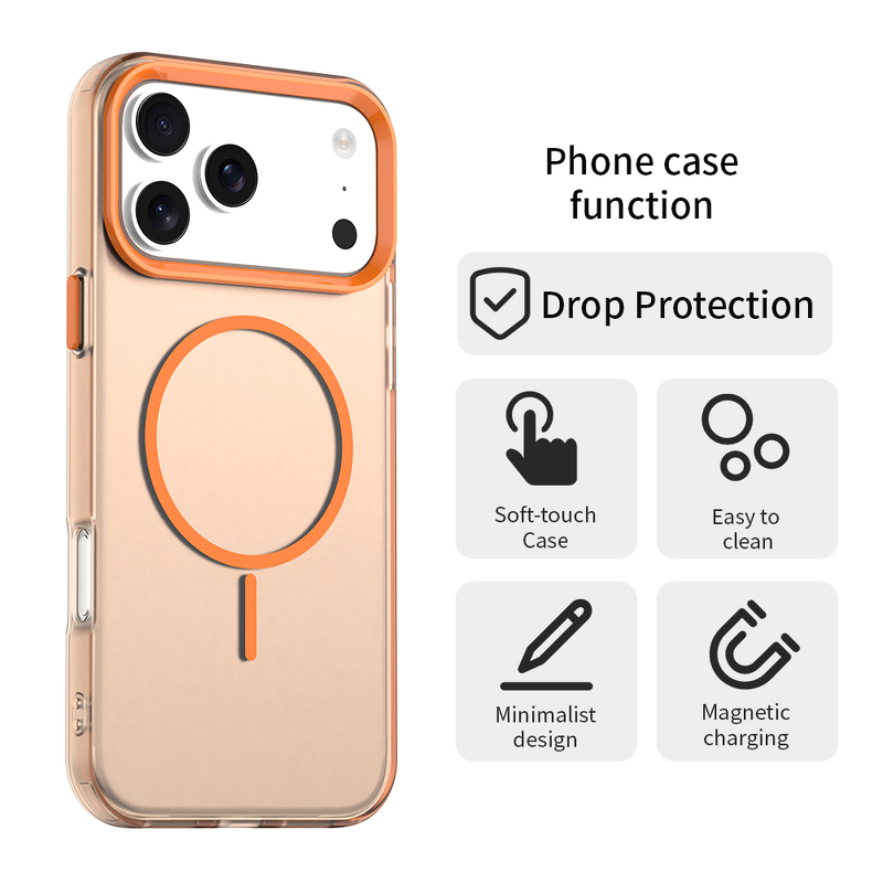 Drop Protection Case Factory - Fashion Matte Magnetic Back Cover for iPhone