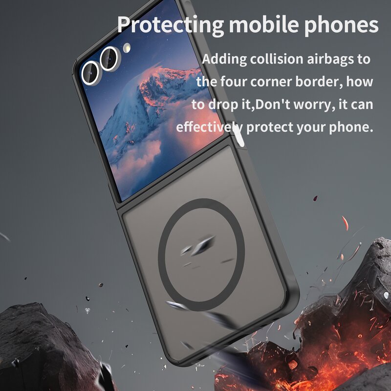 Saiboro Phone Case Manufacturer - Matte Skin Texture Magnetic Ring for Z Flip