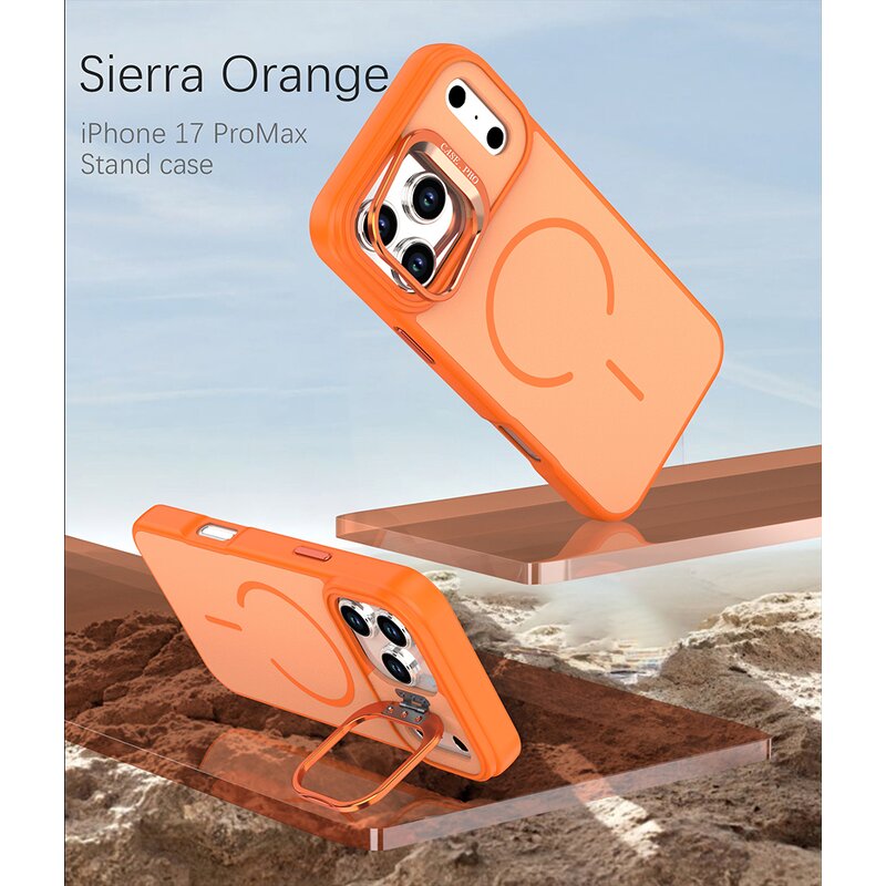 Magnetic Phone Case Factory - PC TPU Hybrid Matte Lens Protective Bracket