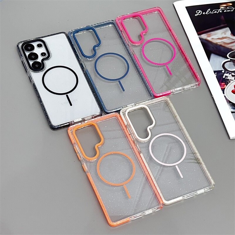 Bling Magnetic Case Supplier - Glitter Wireless Charging for Samsung S25 Ultra