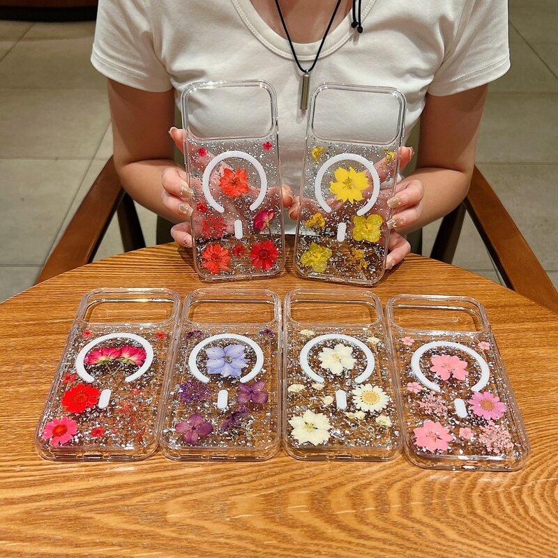 Flower Phone Case Factory - Epoxy Magnetic with Real Dried Flowers Wireless