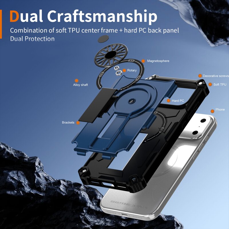 Magnetic Ring Holder Case Factory - Saiboro Shockproof 3D Design TPU+PC