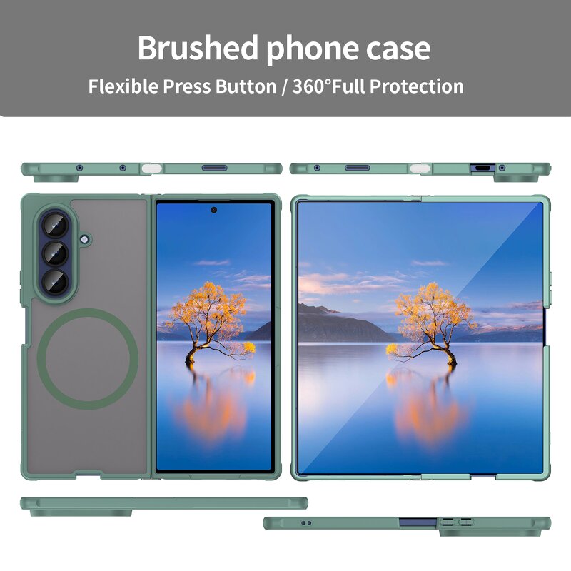 Magnetic Ring Case Factory - Matte Skin Texture TPU+PC for Z Fold/Flip