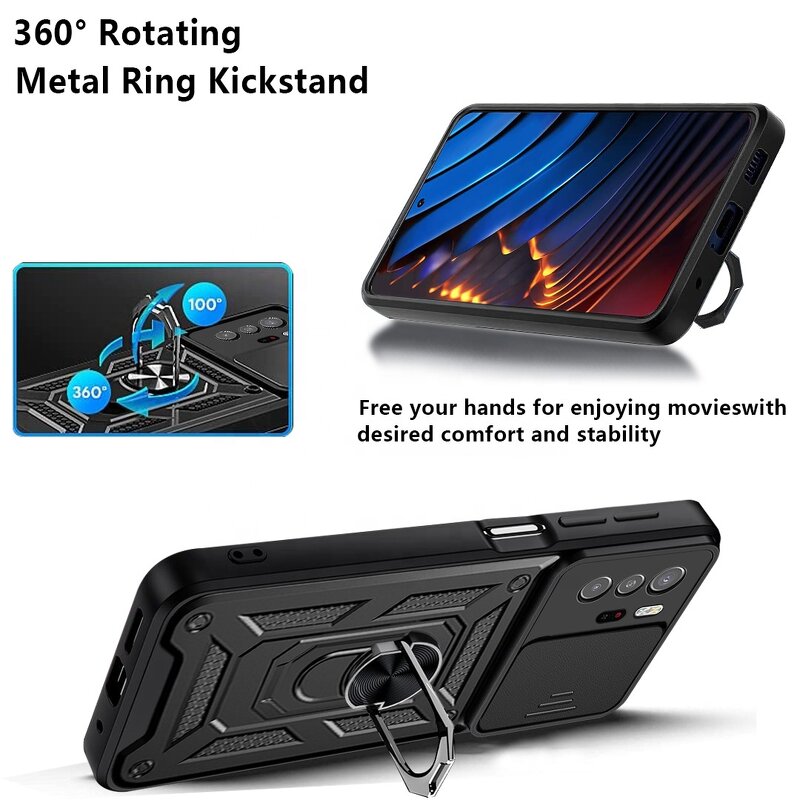 Shockproof Back Cover Factory - Three in One Luxury Magnetic Kickstand for Redmi