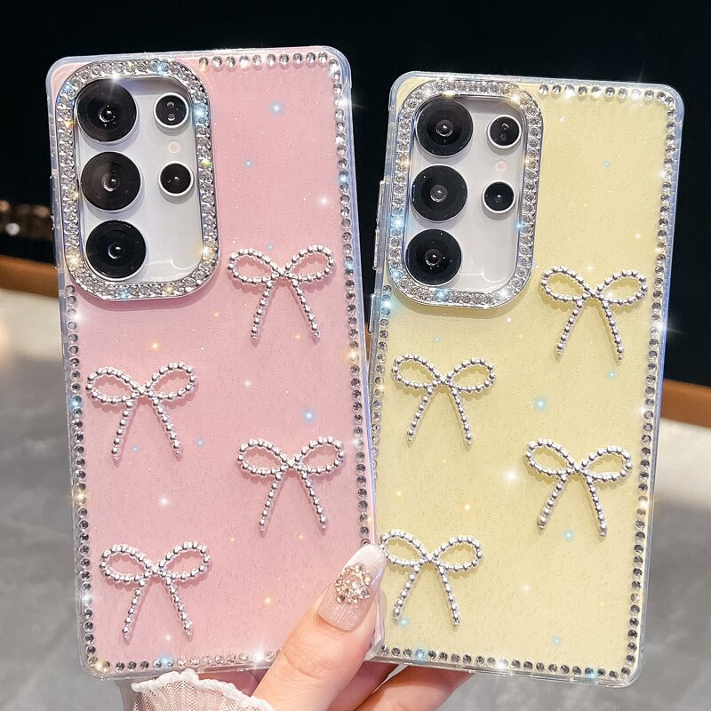 Diamond Frame Case Manufacturer - Bowknot Glitter for Samsung S25 Ultra iPhone