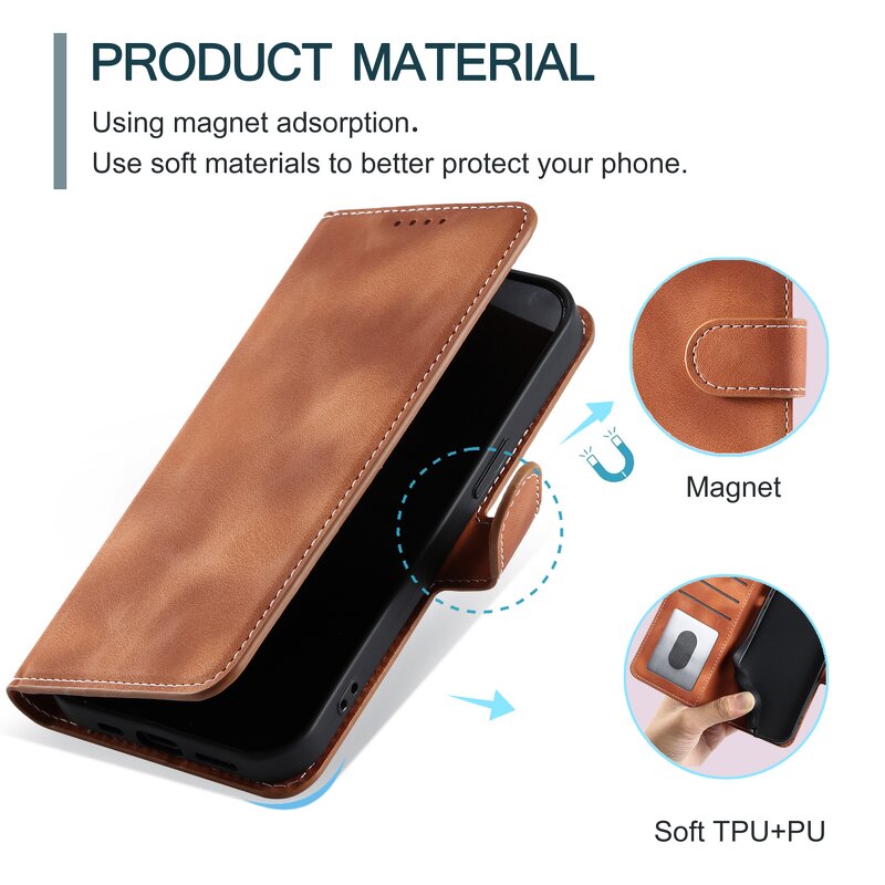 Leather Phone Case Manufacturer - Skin Feel Flip PU Magnetic for Samsung S Series