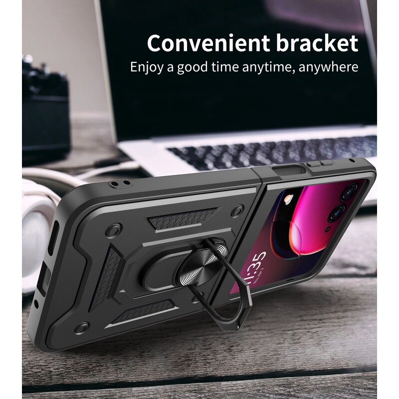 Protector Phone Case Supplier - Lens Push Window Shockproof with Ring for Moto Razr