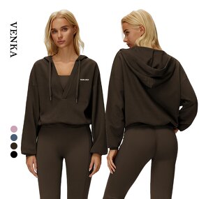 Loose T-Shirt Factory - Deep V Neck Casual Outdoor Soft Skin Sweatshirt