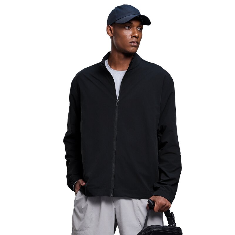 Stand Collar Jacket Factory - 100% Polyester Zip Long Sleeves Breathable Running