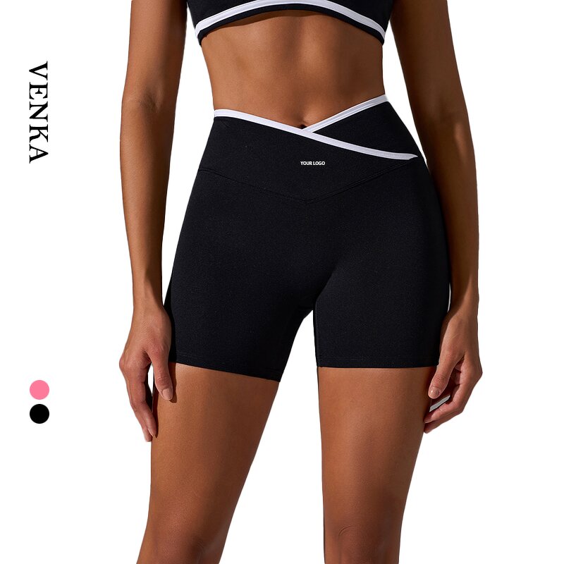 Fitness Leggings Supplier - Custom Nylon Spandex V-Shaped Cross Waist Tight Pants