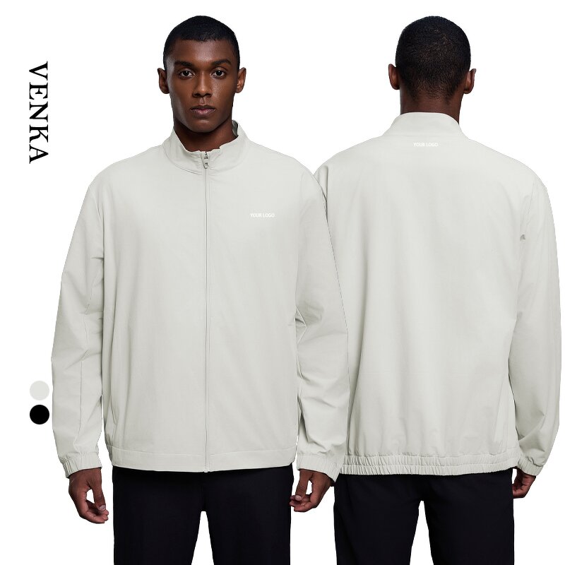 Stand Collar Jacket Factory - 100% Polyester Zip Long Sleeves Breathable Running