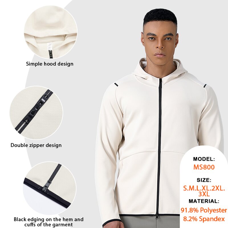 Men's Hoodie Jacket Factory - Full Zip Breathable Quick Dry Customize OEM Logo